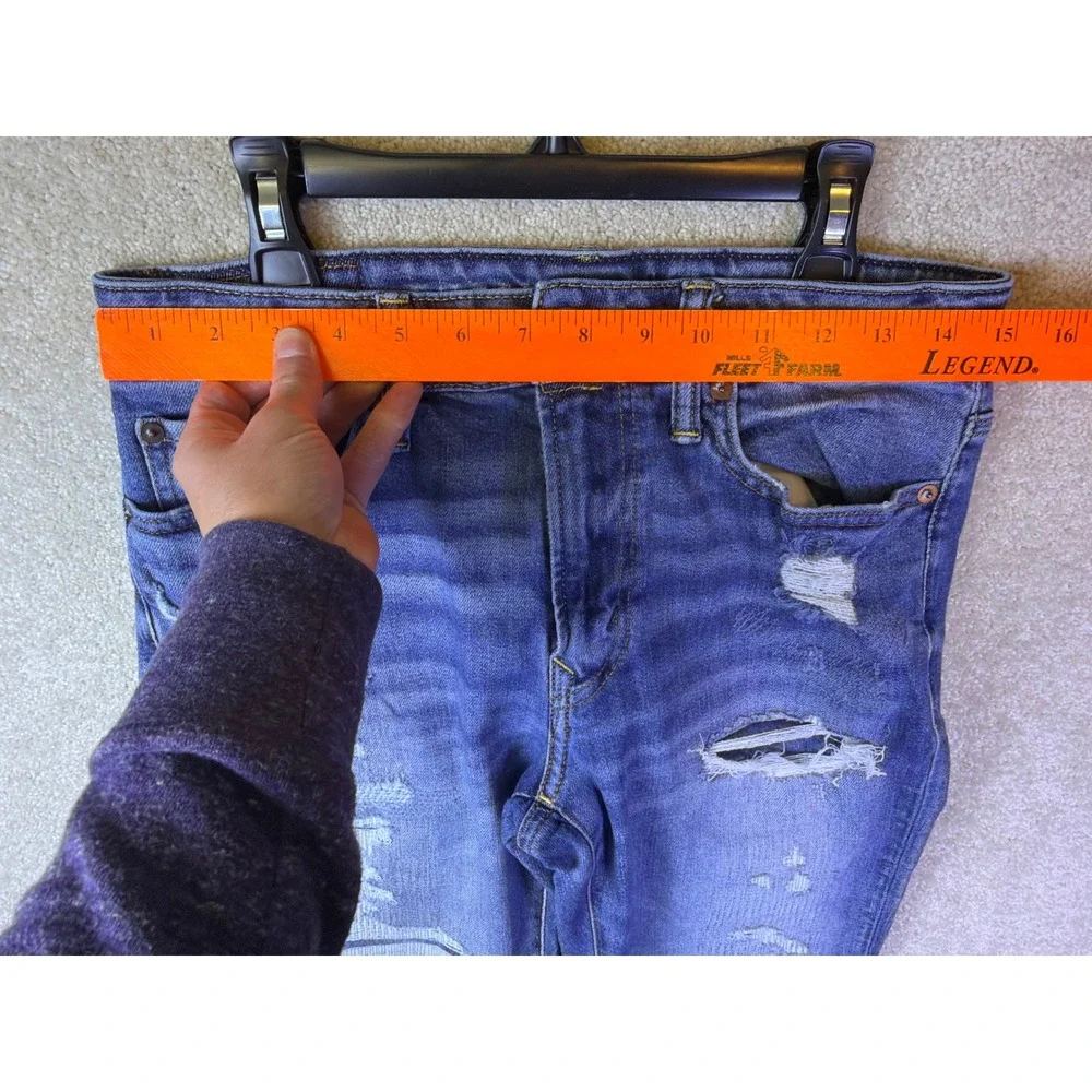 American Eagle Slim Jeans Mens 30x32 Blue Distressed Next Level Airflex Thrashed